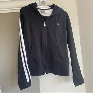Nike Womens black hooded warm up jacket
